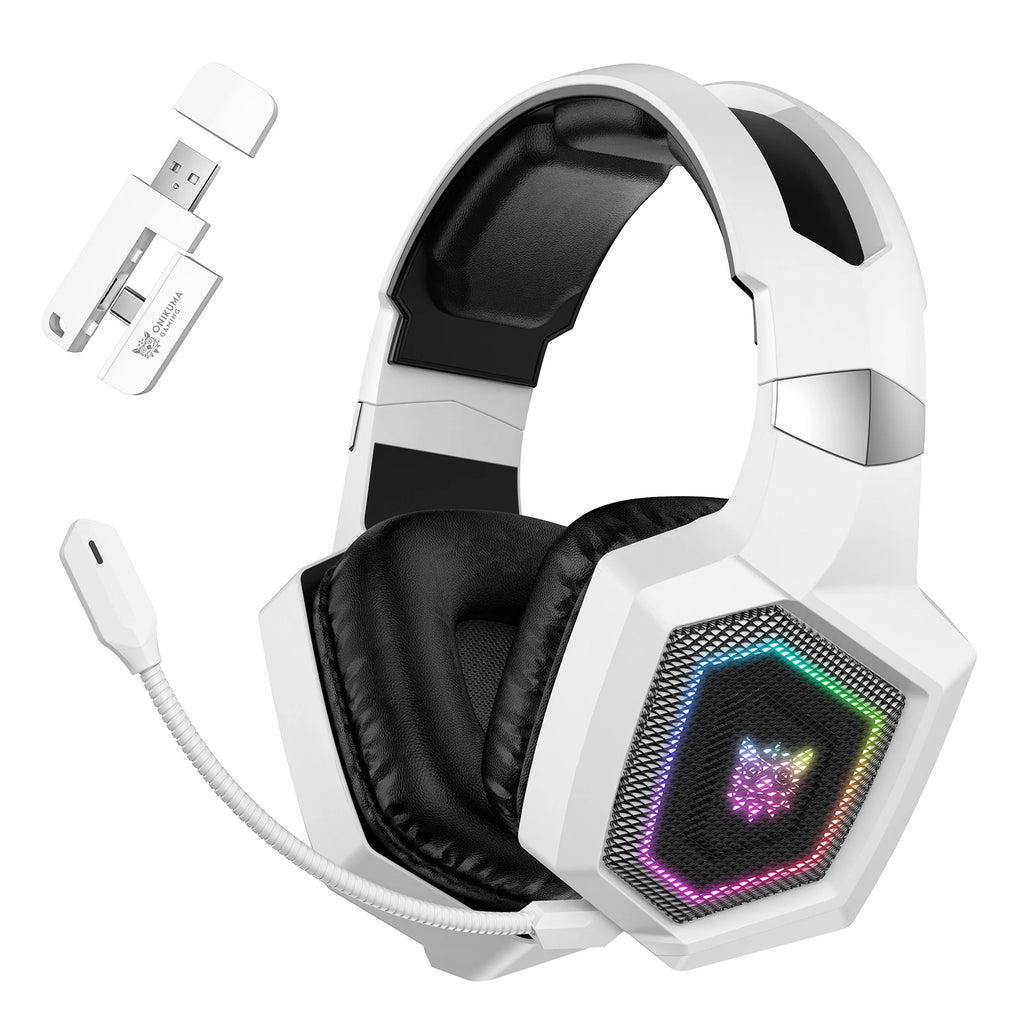 ONIKUMA GT806 Wireless Gaming Headset — 2.4GHz & Bluetooth 5.3, HiFi Sound, RGB, Noise-Canceling Mic for PC & Laptop