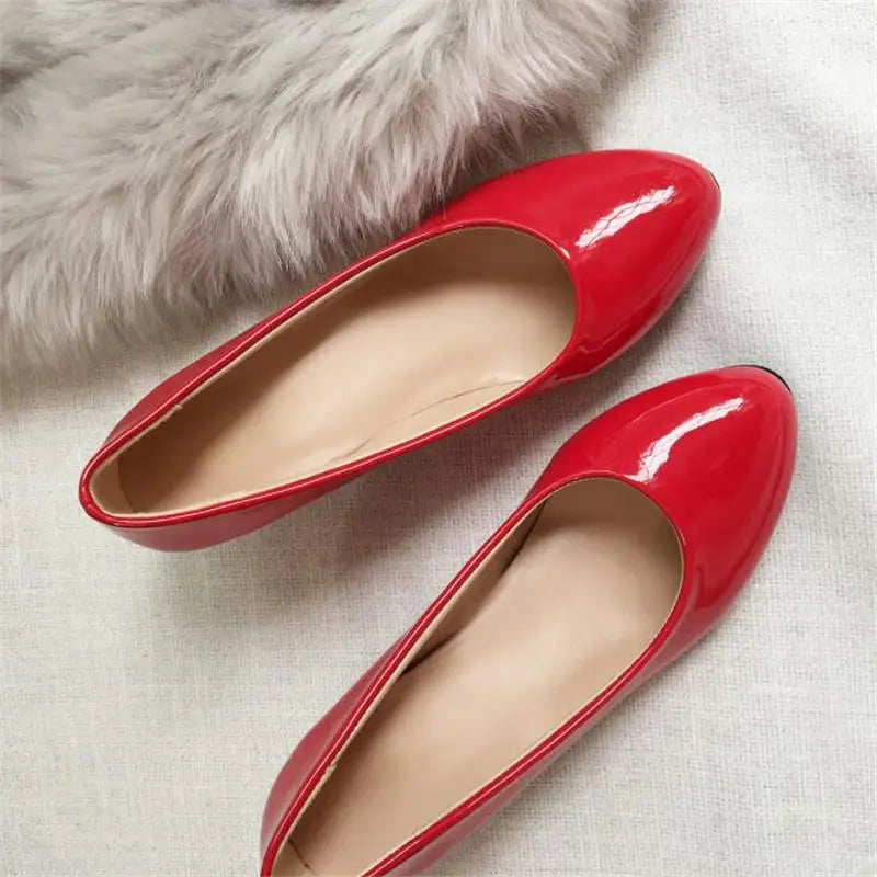 Women's Pointed Toe Thick Heel Work Shoes – Shallow Mouth Single Shoes