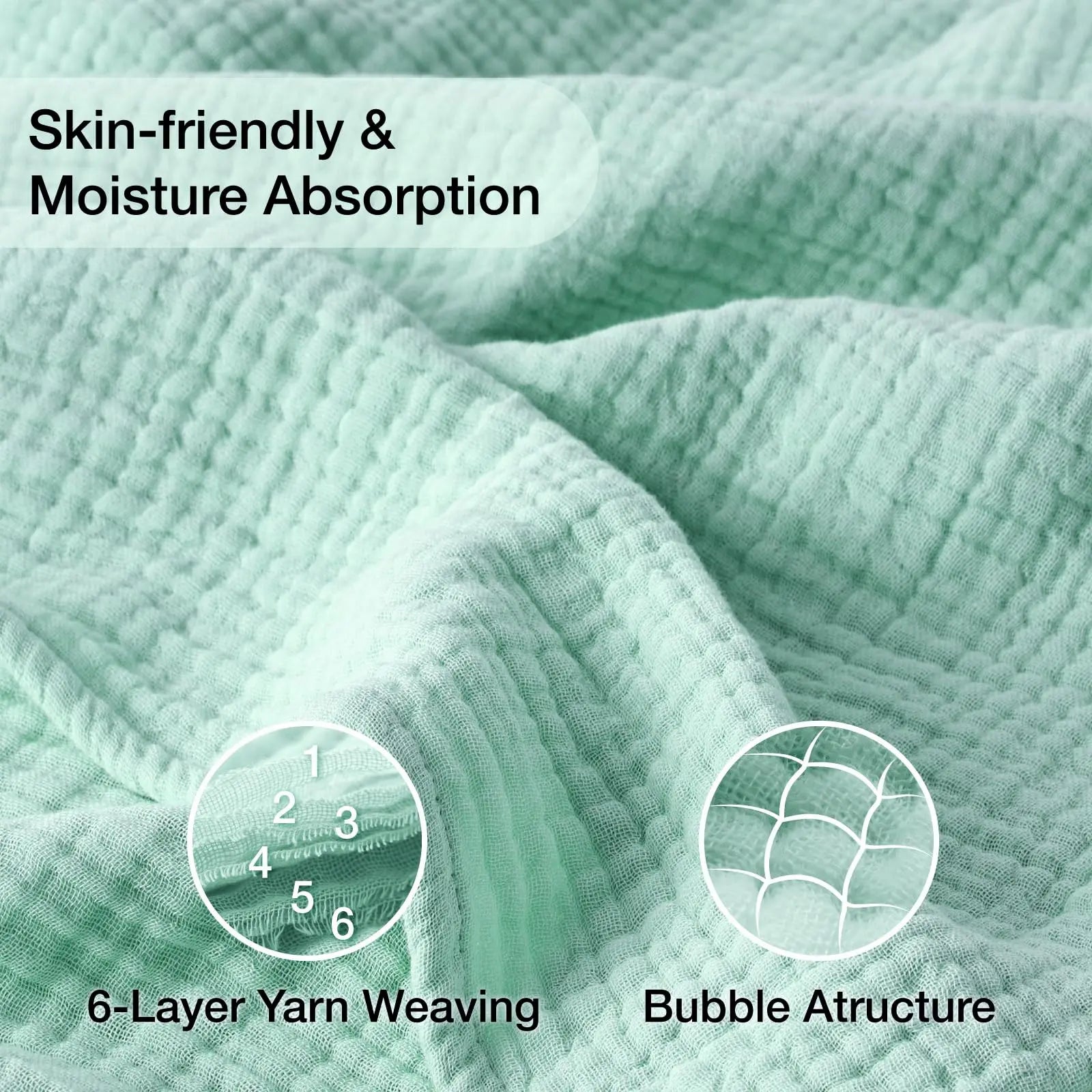 100% Cotton Muslin Gauze Throw Blanket – Lightweight Breathable Bedspread, All Season