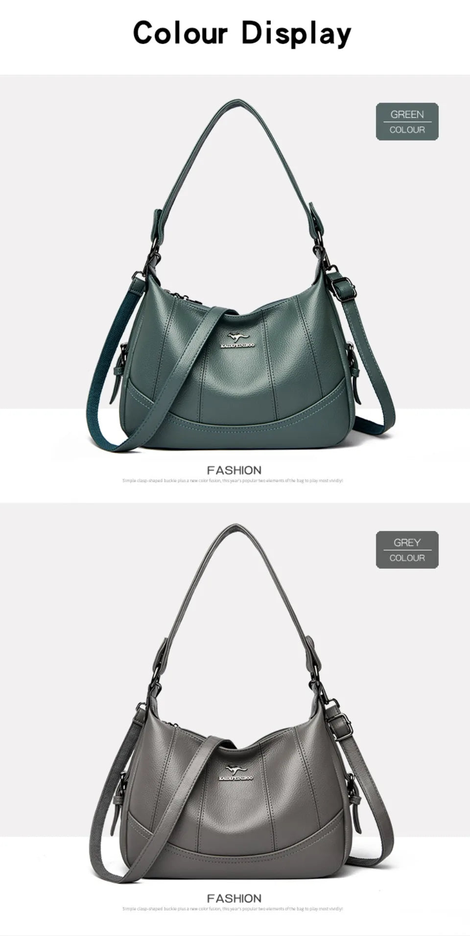 VANDERWAH Genuine Leather Two-Layer Flap Shoulder Bag – Luxury Crossbody Messenger Handbag for Women