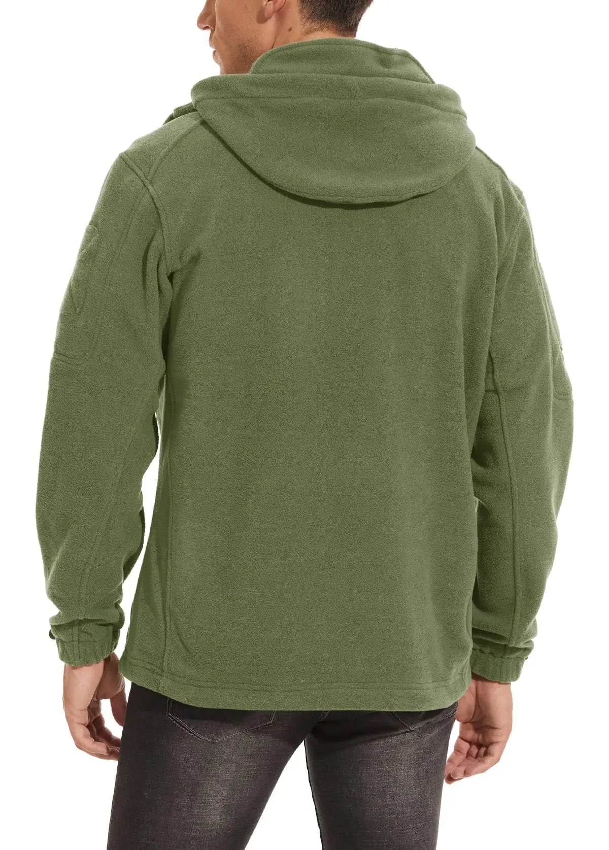 TACVASEN Men's Hooded Fleece Jacket – Full-Zip Windproof Warm Work Coat for Outdoor & Office