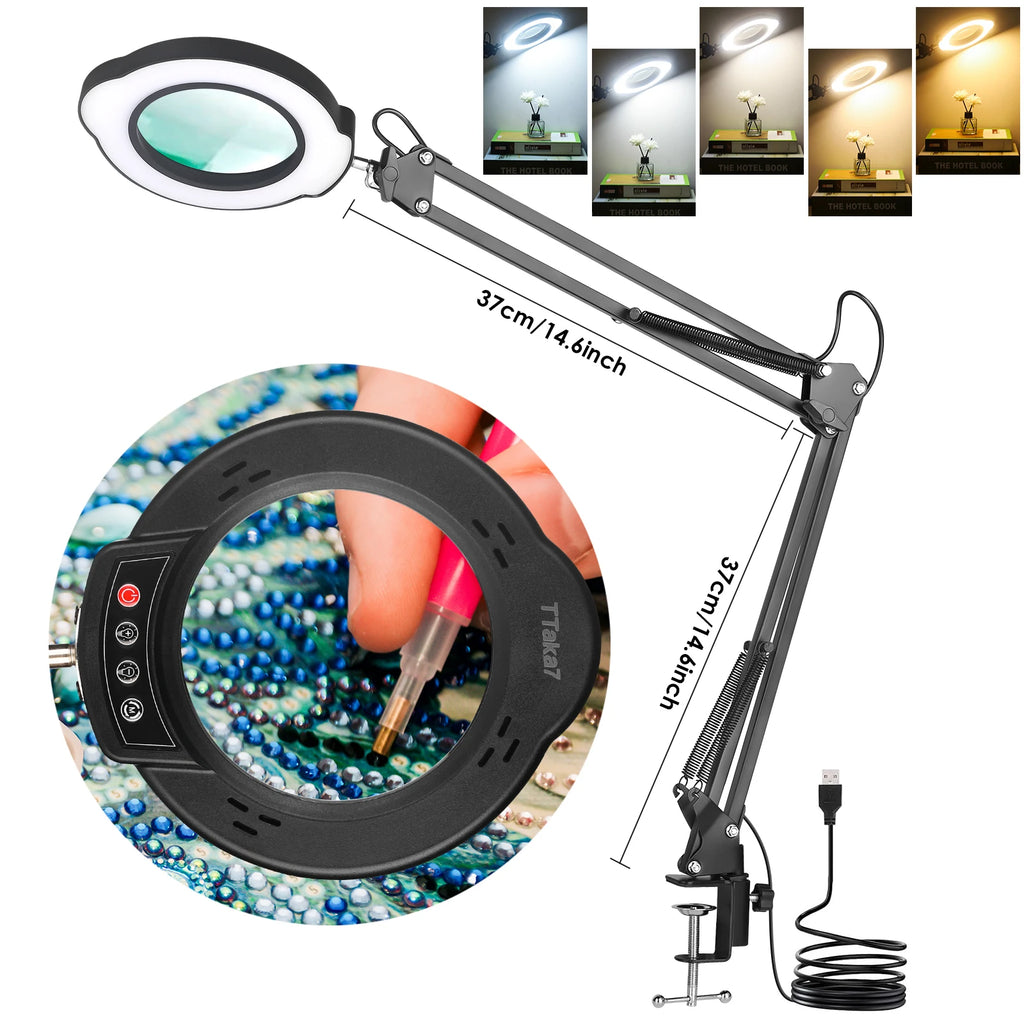 72-LED Illuminated Magnifier with 3-Color Lighting