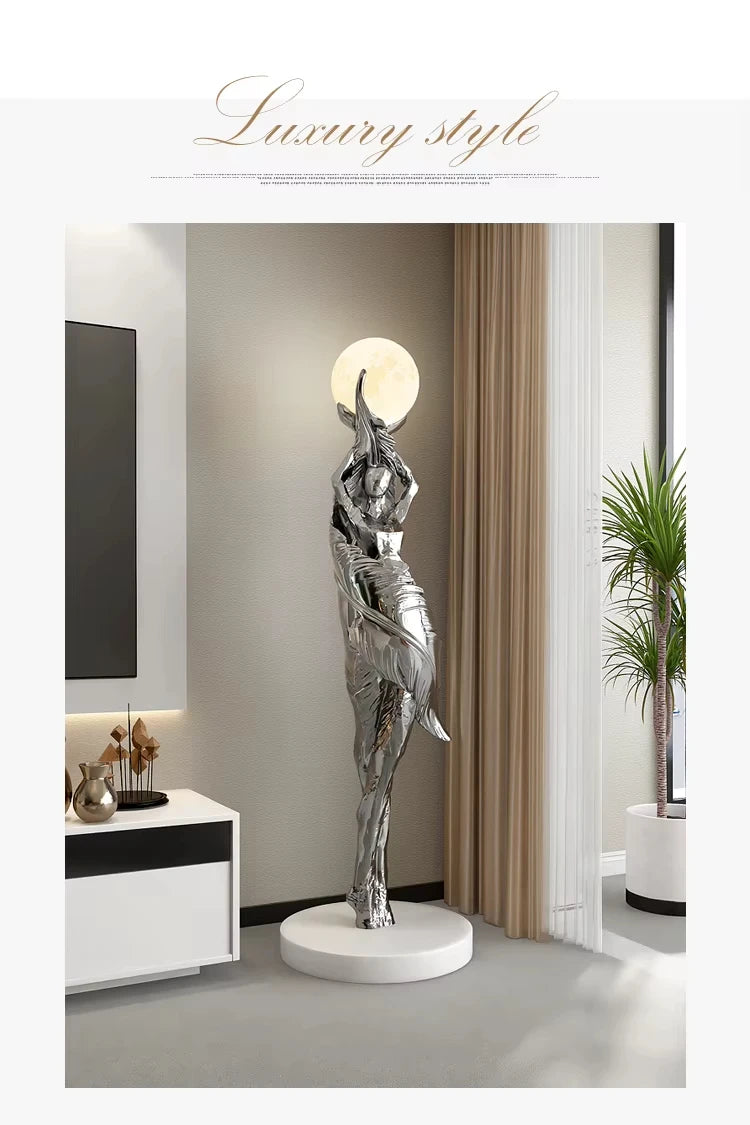 Sculptural Resin Lamp – 85 cm LED Accent
