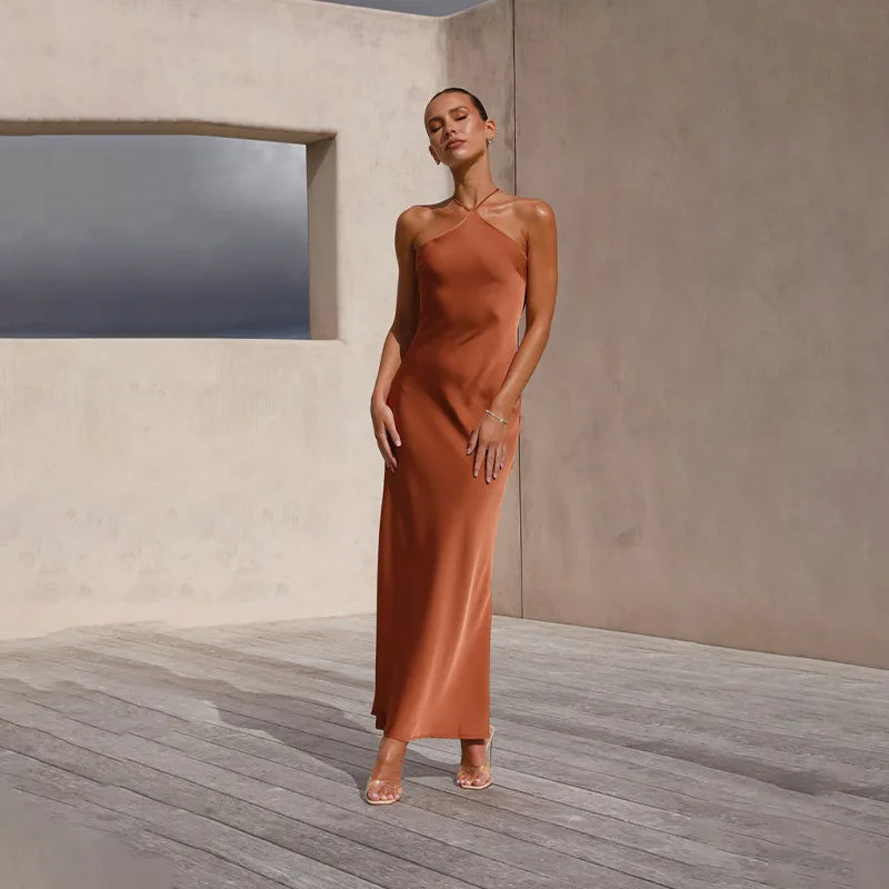 Sleeveless Backless Slim Maxi Party Dress — Sexy Solid Temperament Formal Dress