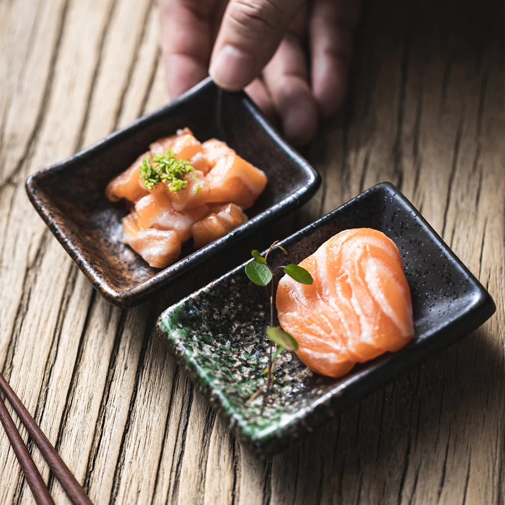 Ceramic Soy Sauce Dish – Japanese-Style Rectangular Bowl
