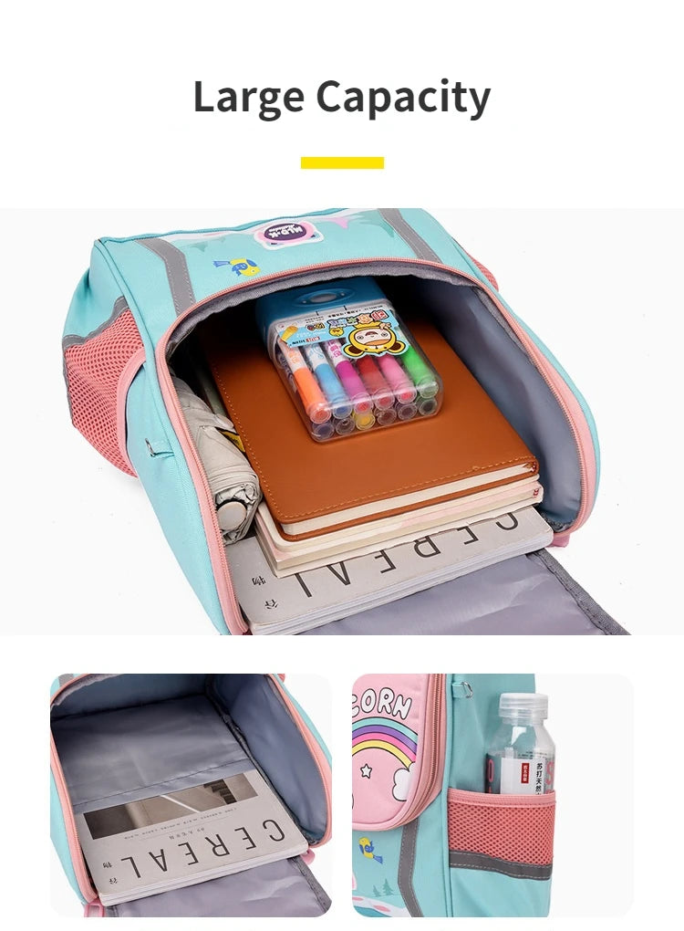 Unicorn School Backpack – Kids Canvas Bag & Size Options