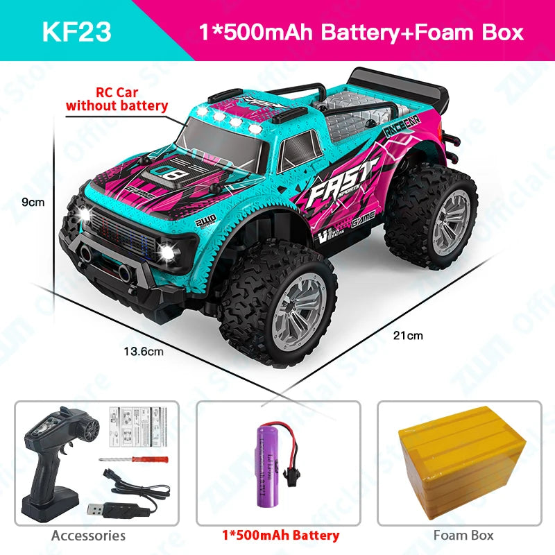 ZWN 1:16 / 1:20 Scale 2WD RC Off-Road Climbing Car with LED Light – Outdoor Kids Gift