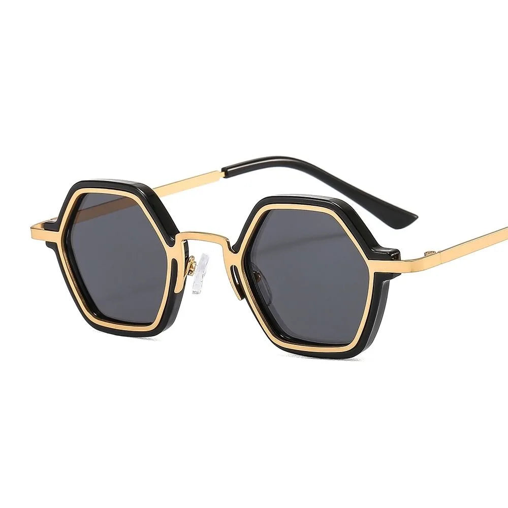 Polygon Metal Frame Square UV Sunglasses — Retro Punk