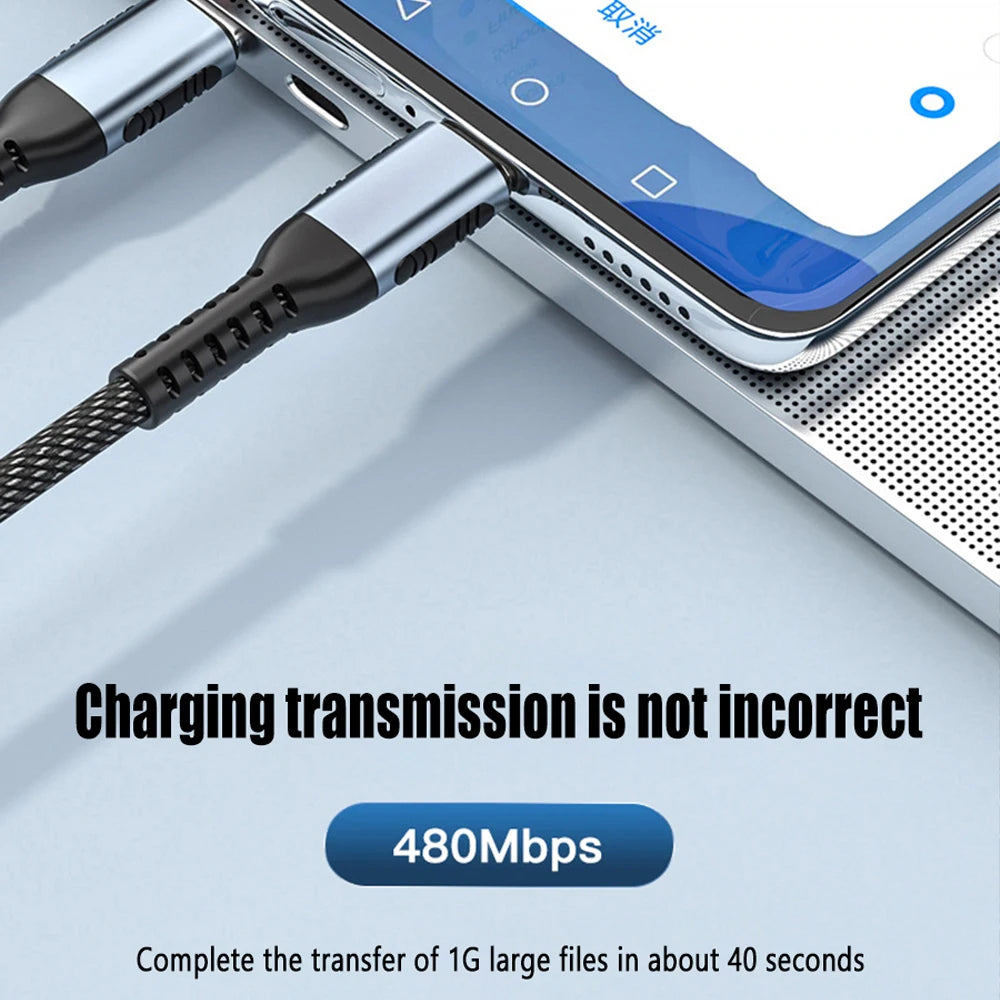 USB-C Ultra Fast Charge Cable with E-Marker Chip – PD 240W/100W/60W, 1m to 2m, 3 Colors