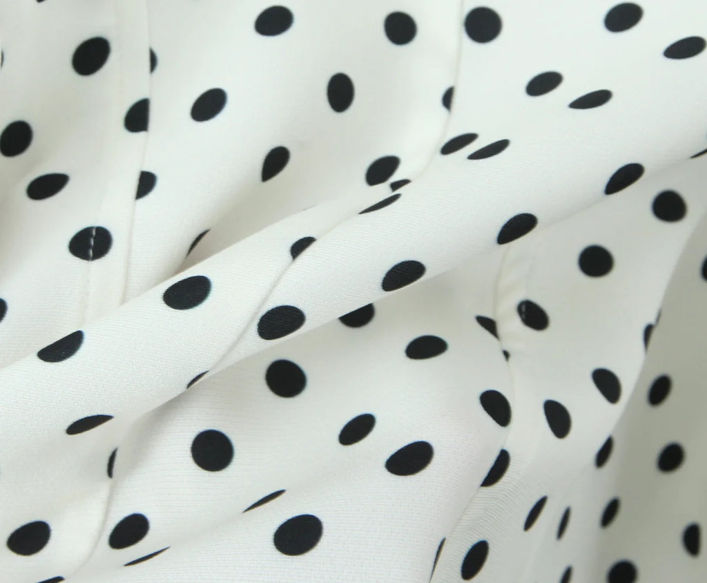 Retro Polka Dot Deep V Halter Mini Dress — Backless A-Line Slim Summer Dress