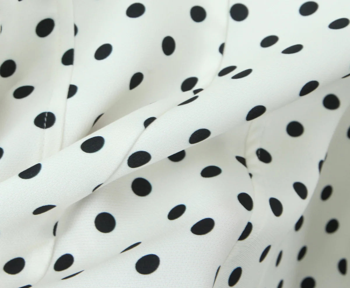 Retro Polka Dot Deep V Halter Mini Dress — Backless A-Line Slim Summer Dress