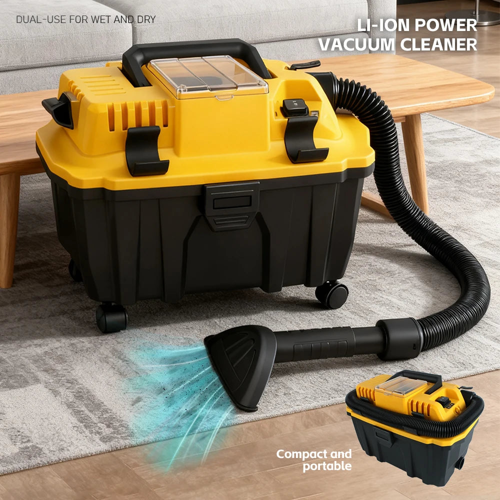 Brushless Cordless Wet/Dry Vacuum – Compatible with DeWalt 12V–24V Batteries (Tool Only)