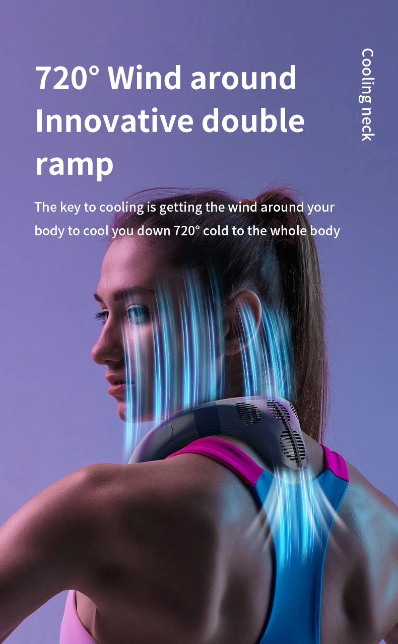 Portable Neck Air Conditioner — Rechargeable Semiconductor Bladeless Cooling Fan Wearable Cooler