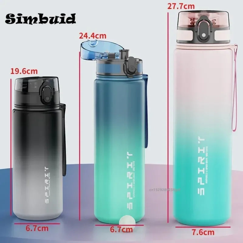 Simbuid Colorful Sports Water Bottle 500ml/650ml/1000ml – Leakproof PC+PP, FCM Certified, Gym & Outdoor