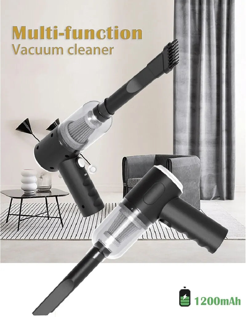 9000Pa Wireless Car Vacuum Cleaner — USB Charging Mini Wet & Dry Handheld Vacuum, 1200mAh