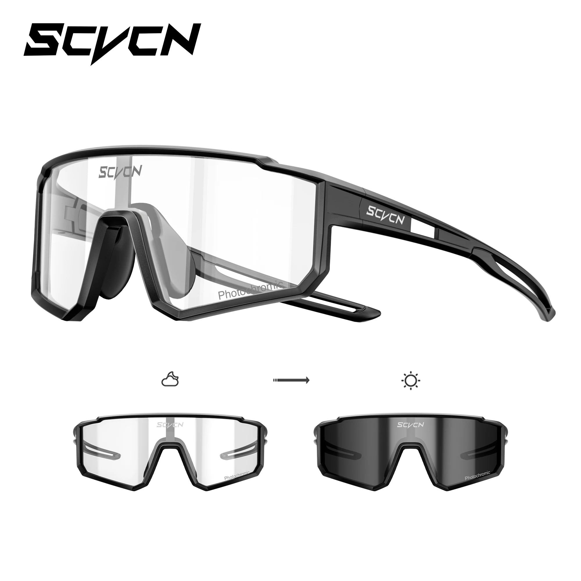 SCVCN Kids Photochromic Sport Sunglasses | UV400 Boys Girls Outdoor Skateboarding Bike Golf Eyewear
