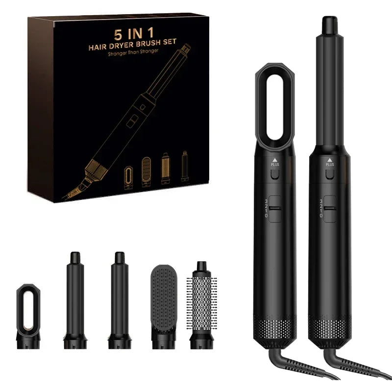 5-in-1 Ionic Hair Dryer & Styler Set – High-Speed Hot Comb Brush & Straightener