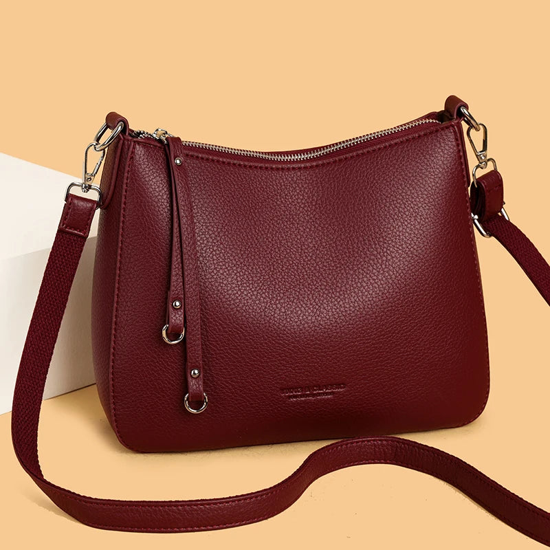 Luxury PU Letter Detail Shoulder Crossbody Tote Bag – Large Capacity Messenger Handbag for Women