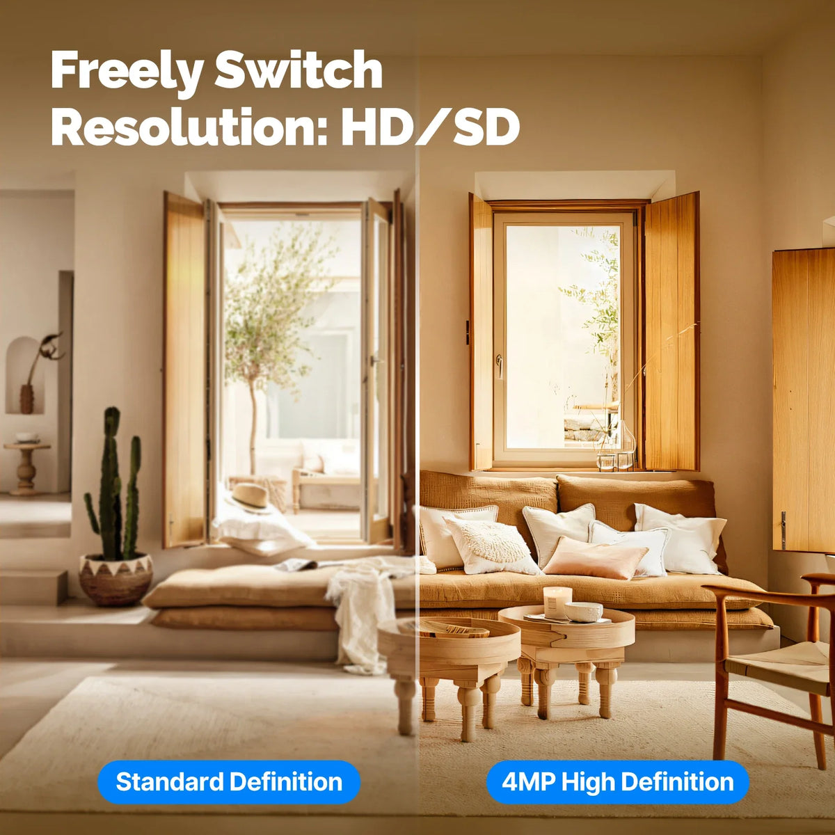 4MP WiFi Indoor Pan/Tilt Security Camera – 360° Pan, IR Night Vision, Motion & Sound Detection | Alexa & Google