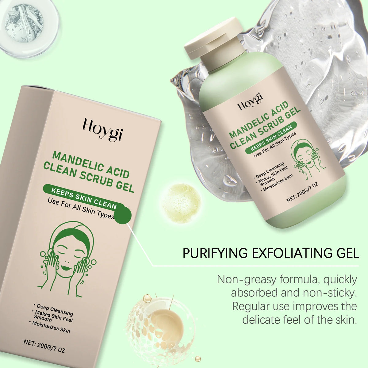 Mandelic Acid Body Exfoliating Gel – Gentle Scrub for Smooth, Hydrated Skin