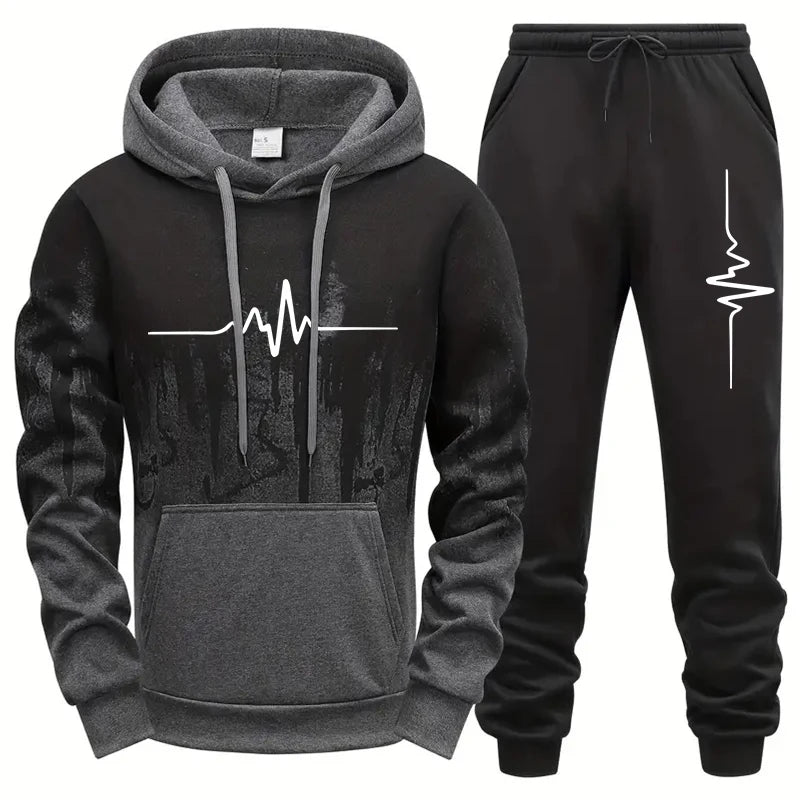 Men's High-Quality Hoodie & Sweatpants Set – Versatile Casual Comfort Daily Jogging Tracksuit