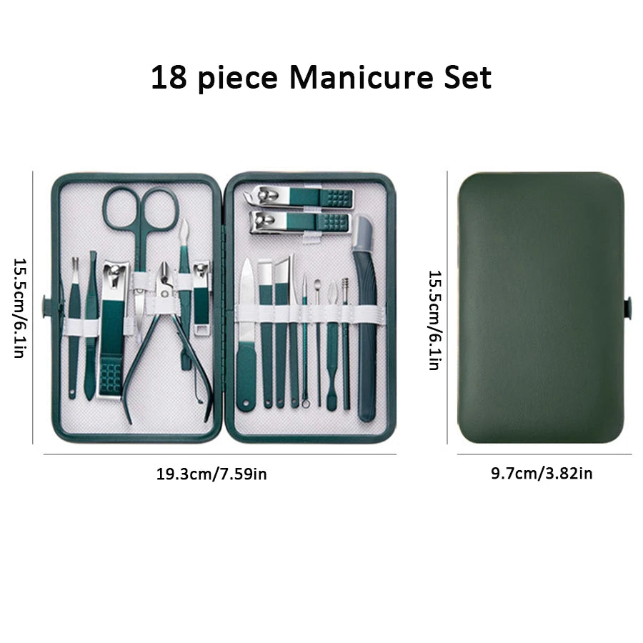 Professional Nail Care Kit – Stainless Steel Manicure & Pedicure Set with Travel Case