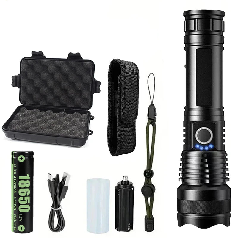 High Power LED Tactical Flashlight – Rechargeable Super Bright Hunting Torch