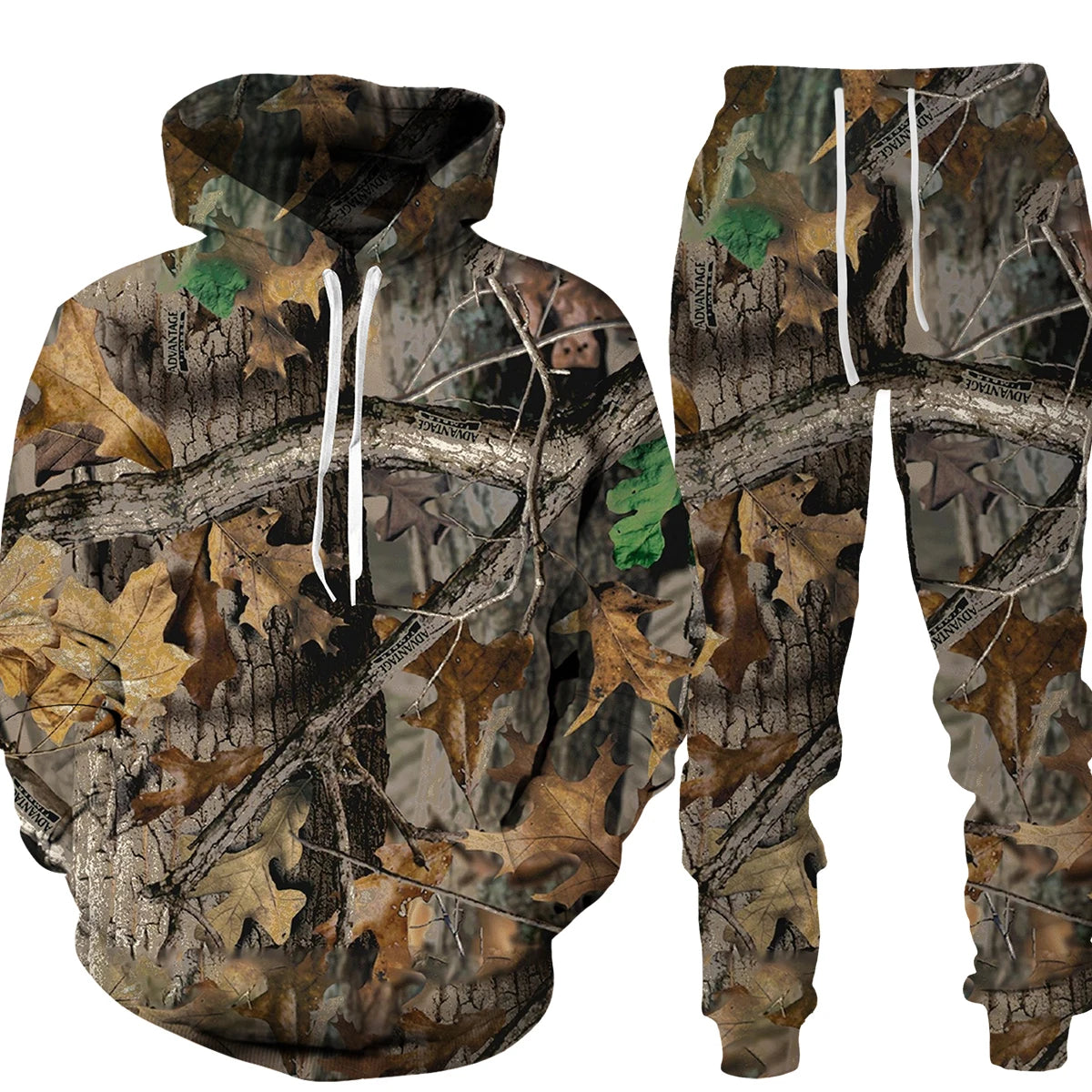Men's Camouflage Animal 3D Print Hoodie & Pants Tracksuit – Unisex 2-Piece Set