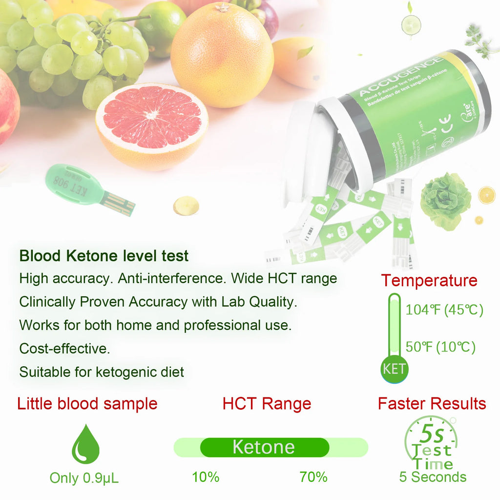 Wcore Blood Ketone Meter Kit – Fast 5-Second Ketone Monitoring for Keto Diet, Ketosis & Low-Carb Lifestyle