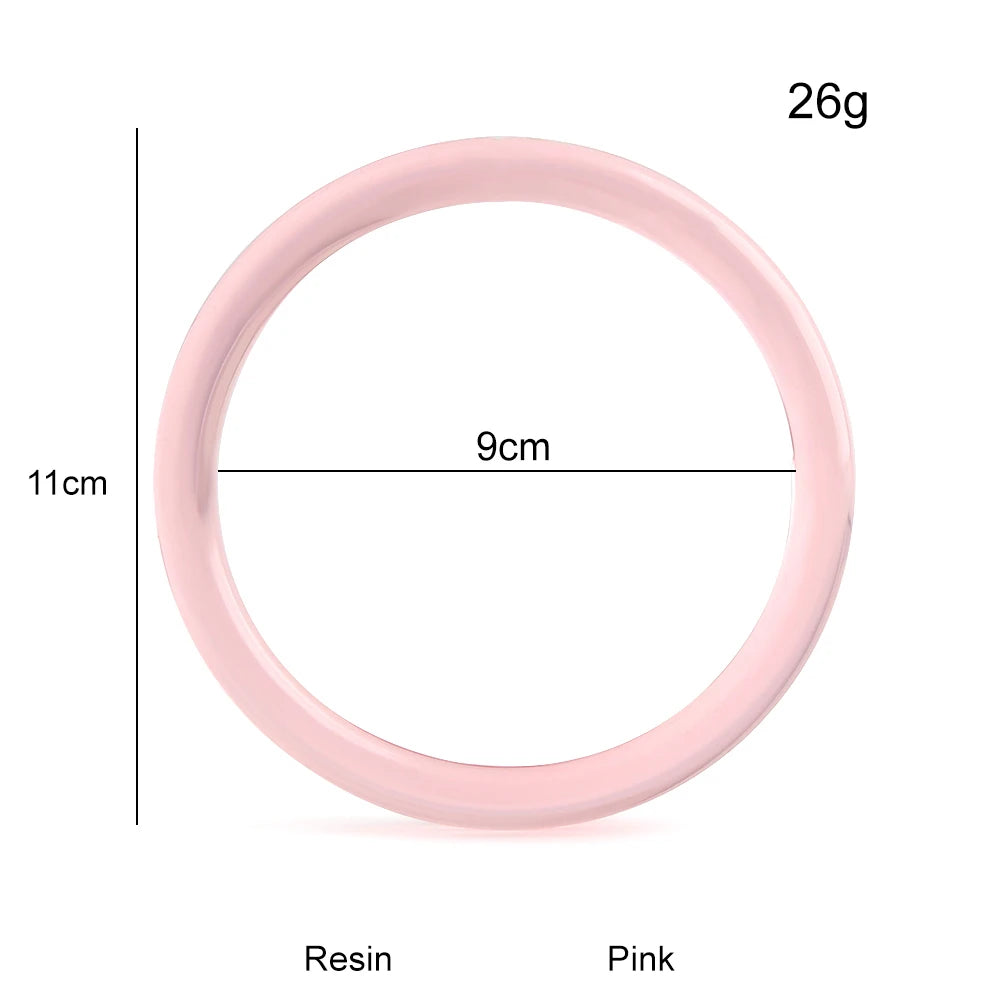 Circle Resin Bag Handles O-Ring DIY Accessories — 2PCS Removable Plastic Wallet Rings
