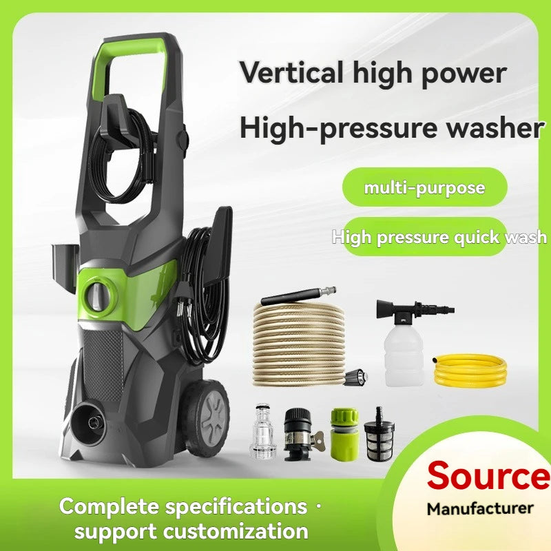 2400W High-Pressure Electric Car Washer – 140 Bar, 220V, Multiple Hose Lengths