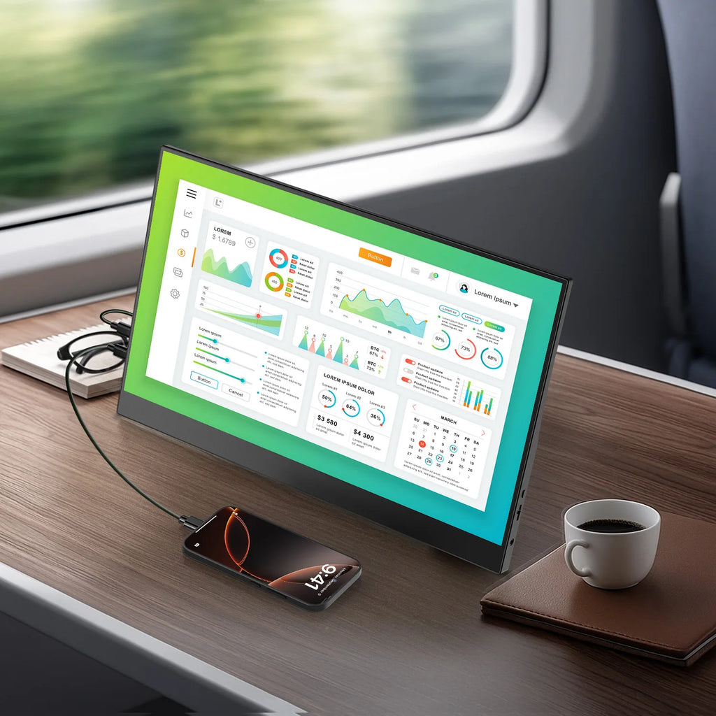 15.6-Inch Portable Monitor – Full HD IPS & Adjustable Stand
