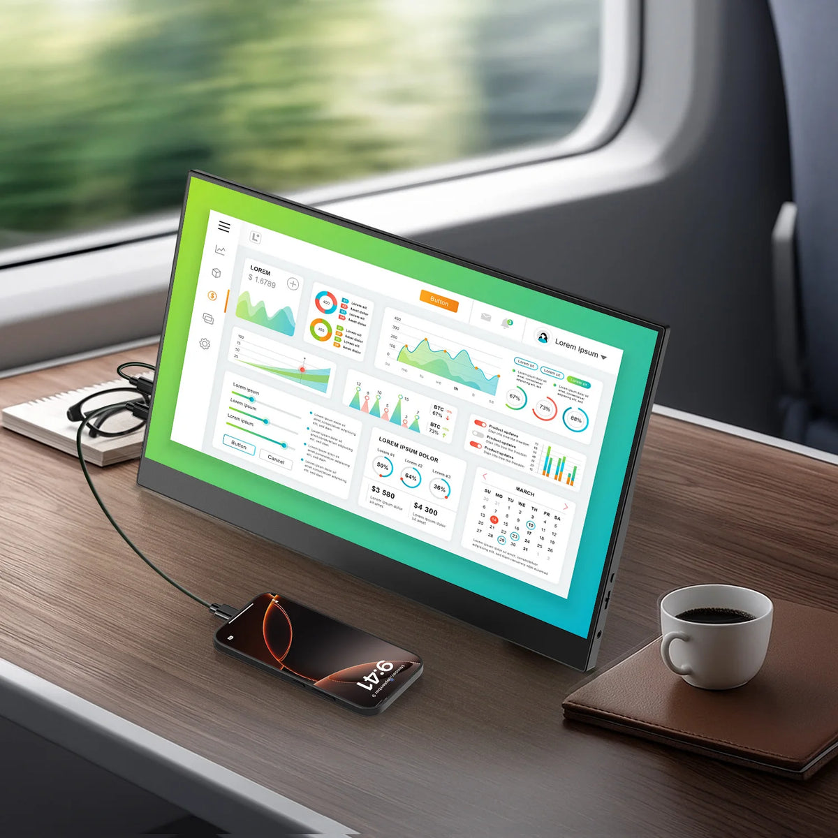 15.6-Inch Portable Monitor – Full HD IPS & Adjustable Stand
