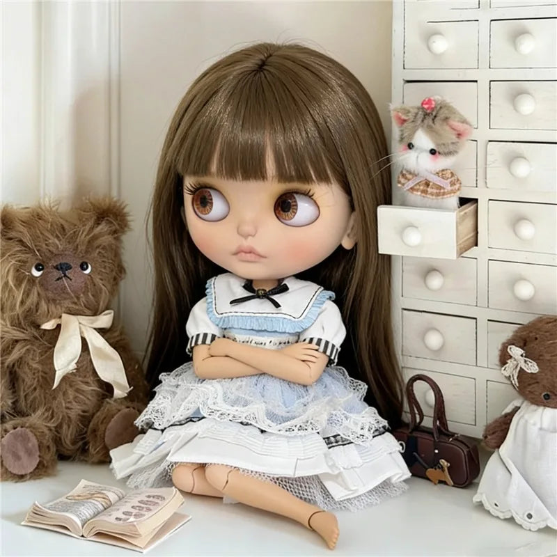 Blythe Doll Outfit Clothing Set – Princess Lace Maid Skirt & Vintage Dress Accessories for OB24 OB22 1/6