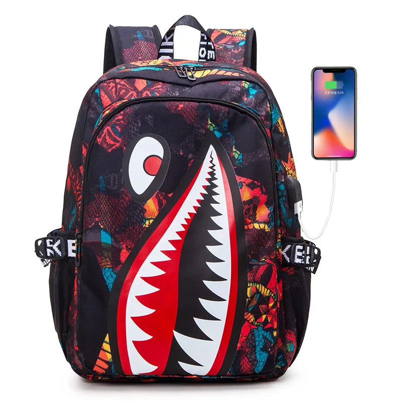 Shark Backpack – Kids School & Travel Book Bag