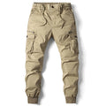 Men's Cotton Cargo Pants — Multi-Pocket Tactical Joggers in Khaki, Black & Army Green