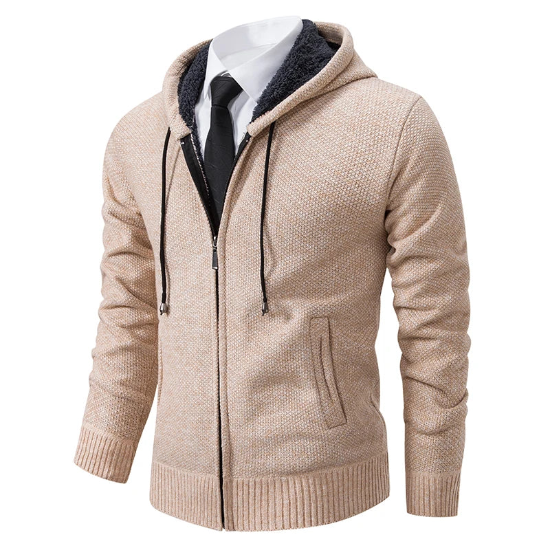 Men's Fleece Zip Cardigan Jacket — Warm Casual Layering Piece