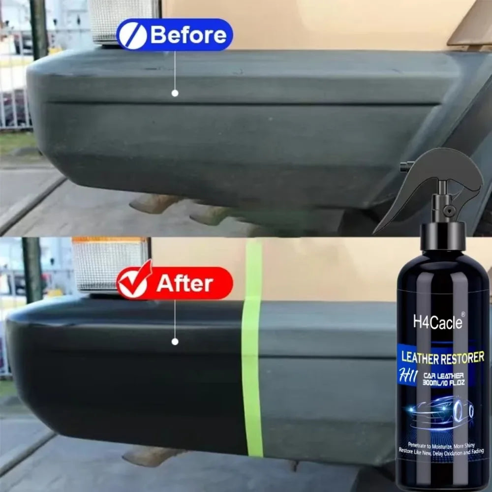 Leather & Plastic Restorer Spray – Deep Moisturizing, Color Restoration & Anti-Oxidation for Car Interiors, 50ml to 300ml