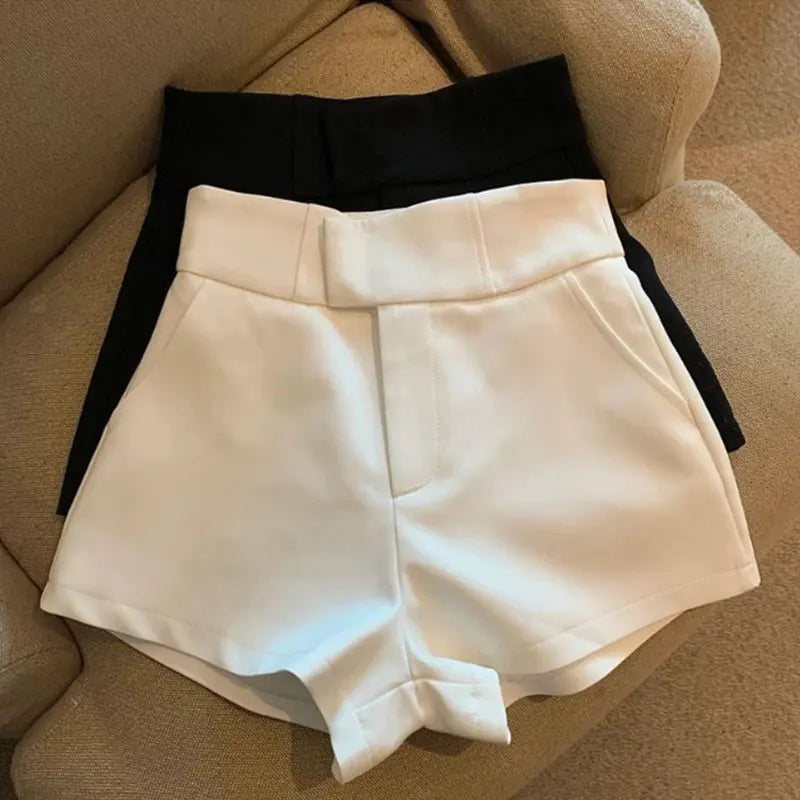 Mooyufon Women's High Waisted Shorts – Harajuku Elegance A-Line Slim Casual Hot Girl Straight Pants