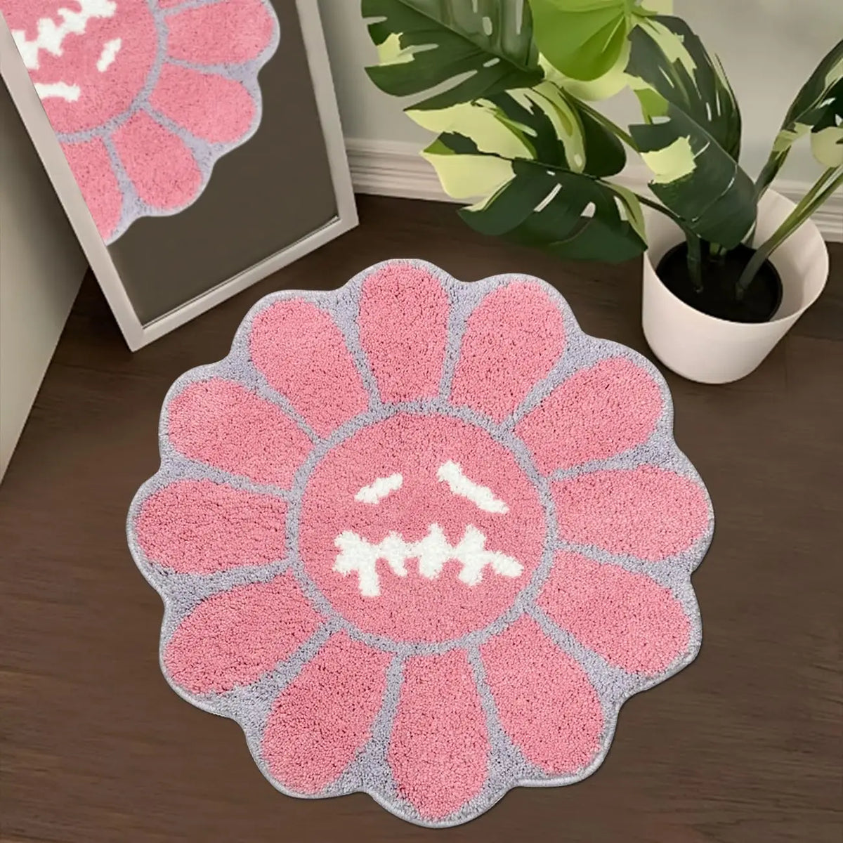 Dark Gothic Sunflower Rug – Absorbent Non-Slip Bath Mat & Bedside Carpet for Bedroom & Living Room