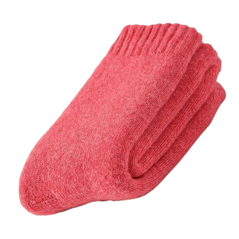 Thick Wool-Blend Winter Socks in Solid Colors