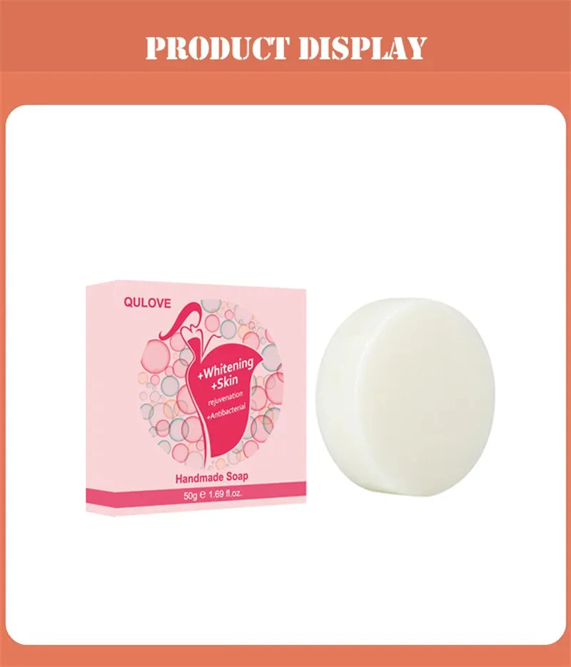 Body Whitening & Brightening Soap Bar – Bleaching Scrub for Knees, Armpits & Intimate Areas