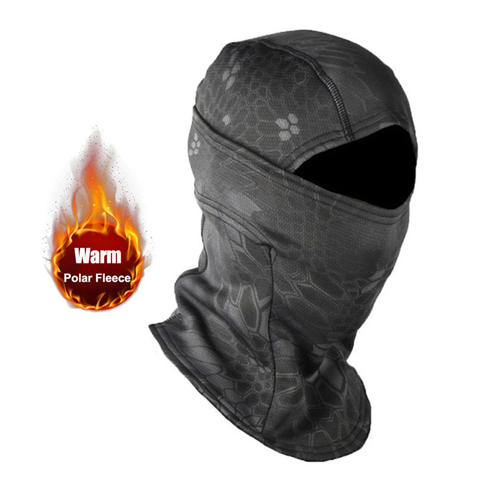 Camouflage Polar Fleece Full Face Cycling Balaclava — Windproof Winter Mask