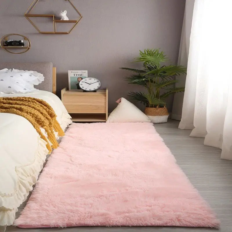 Fluffy Area Rug – Nordic Style Non-Slip Bedroom & Living Room Carpet, 8 Colors & 7 Sizes