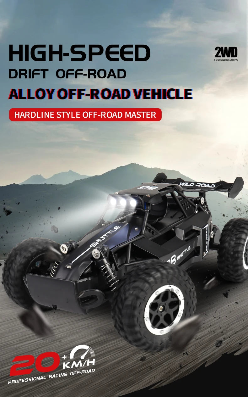 ZWN 1:16 / 1:20 Scale 2WD RC Off-Road Climbing Car with LED Light – Outdoor Kids Gift