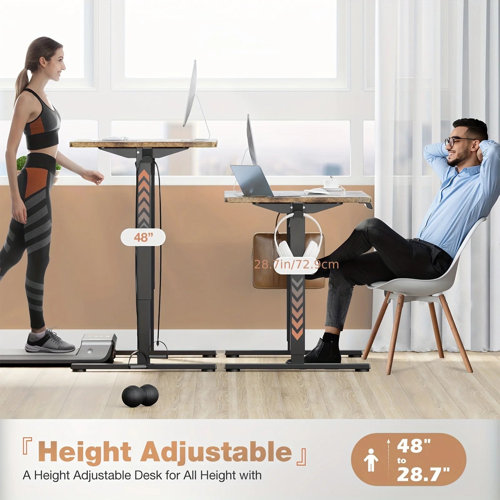 Electric Sit-Stand Standing Desk — Adjustable Height Ergonomic Rising Desk, 40–55 Inch, Multiple Colors