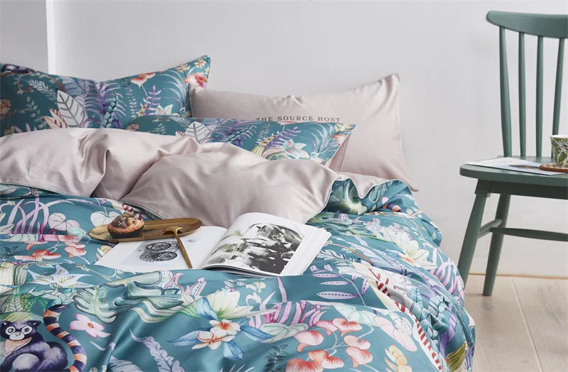 500TC Egyptian Cotton Bedding Set – 4 or 6-Piece Luxury Duvet Cover with Sheet & Pillowcases, 19 Colors
