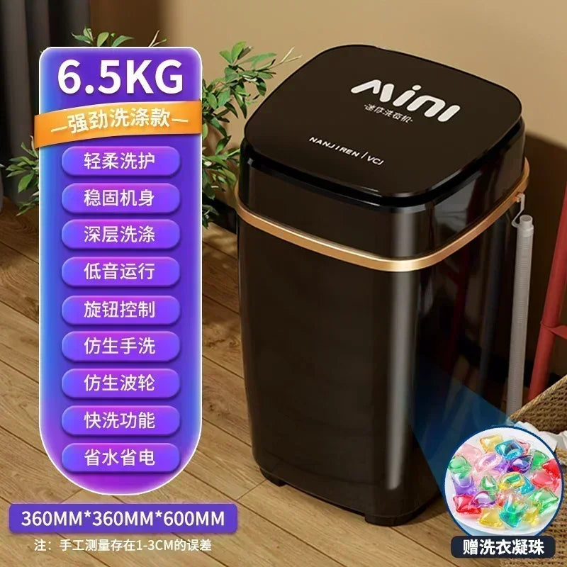 Semi-Automatic Household Mini Washer-Dryer Combo — Portable Washing Machine for Apartments, Dorms & Small Spaces