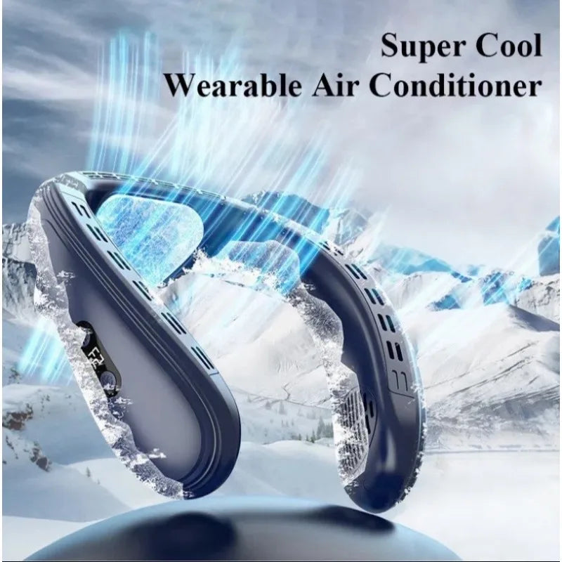 Portable Neck Air Conditioner — Rechargeable Semiconductor Bladeless Cooling Fan Wearable Cooler