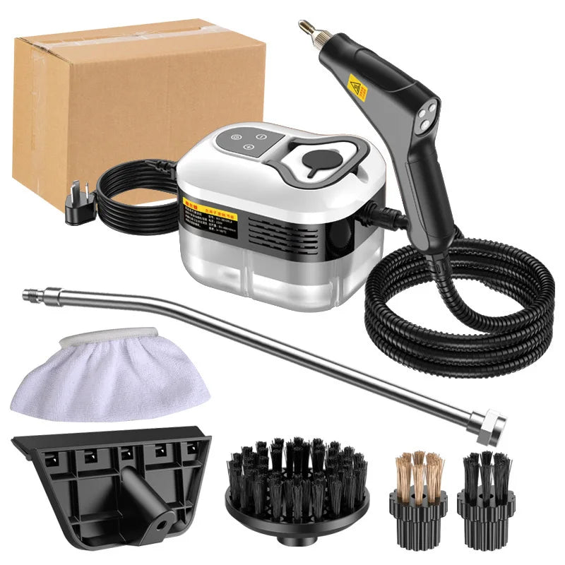 2500W Handheld Steam Cleaner – Digital Display, 6-Speed, 1200ml Tank, 110V/220V, Kitchen, Car & Furniture
